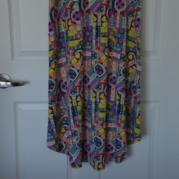 LuLaRoe Funky Pattern Carly Style Dress w Pocket - Picture 10 of 13